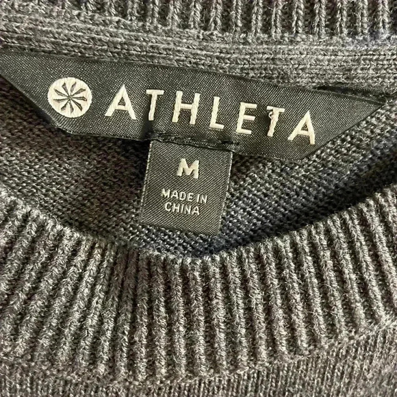 Athleta Sweater Crewneck Pullover Medium Dark‎ Gray Silk Blend - Picture 5 of 6